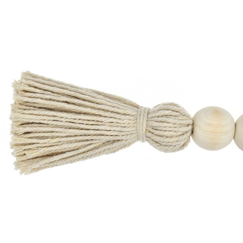 Décoration de guirlande de 4 pompons en perles de bois 1