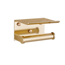 Aluminiowy uchwyt na chusteczki z półką na telefon 13x11,5 cm