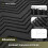 Perdea de duș neagră cu model chevron, 78" - Material impermeabil modern boho, compatibil cu tije standard 6