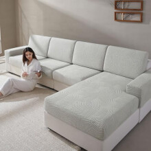 Housse extensible pour dossier de canapé d'angle et canapé en L,