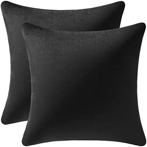 Sammetsörngott 45x45 cm svart – 2-pack