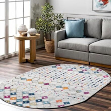 Oval Moroccan Blythe Area Rug Multicolor 3x5 ft