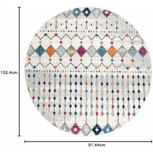 Oval Moroccan Blythe Area Rug Multicolor 3x5 ft 1