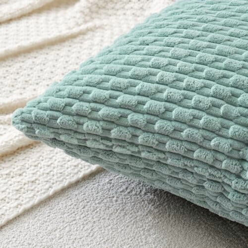 Conjunto de 2 capas de almofada de veludo cotelê listradas de 50x50 cm (20x20 polegadas) 1