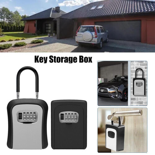 Key Lock Box Outside Waterproof Security 4 Digit Combination Lockbox G6 NEW 2