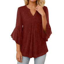 Pailletten-Top für Damen, langärmlig, modisch, locker geschnitten, mit Rundhalsausschnitt, elegant und funkelnd – perfekt für den Alltag.