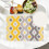 Set van 4 linnen placemats – Geelgrijs ikat design 2