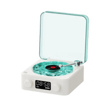 Waves Vinyl Player: Portable Bluetooth Turntable with Adjustable Ambient Lights, 4 Modes – Compatible with Vinyl