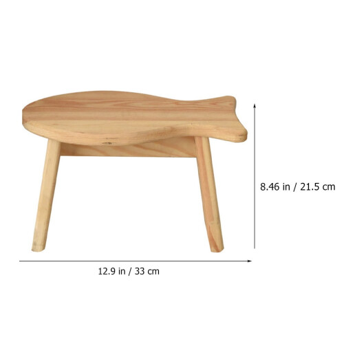 Tabouret en bois en forme de poisson 34 x 21,5 x 3 cm 1