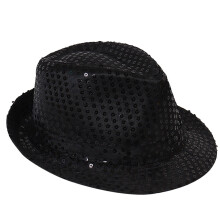 Kids Sequin Hat For Boys Girls Glitter Solid Color Fashion Top Hats Children's Stage Performance Vintage Jazz Hats For Party