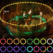 2pcs LED Trampoline Lights with Remote, 16 Colors, Waterproof & Super Bright, Compatible with All Trampolines, 39.4ft