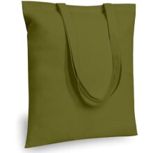 12-balenie olivovozelených bavlnených tašiek 16"x15" – ľahké, opakovane použiteľné, na DIY/reklamu/darčekové použitie