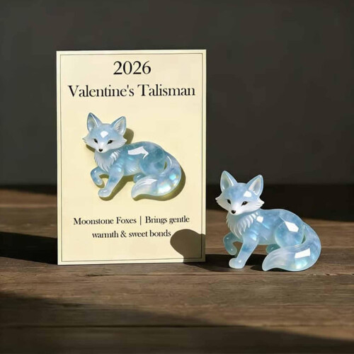 2026Φυλαχτό με Αλεπού και Σεληνόλιθο για τον Άγιο Βαλεντίνο – Απαλή Ζεστασιά & 1