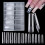 Τετράγωνο Gel Nail Tips240 τεμάχια Πολύ Μακριά Διαφανή Κωνικά Τετράγωνα Ψεύτικα Νύχια 1