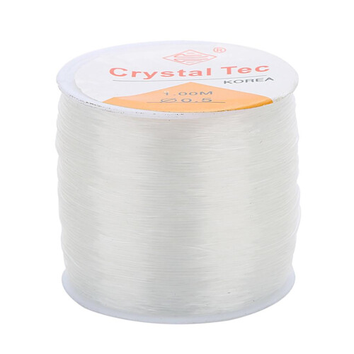 2x 0.6mm,0.8mm,1mm,1.5mm Elastic Stretch Beading Thread,Transparent Elastic Bracelet String Threading Jewelry Making 1