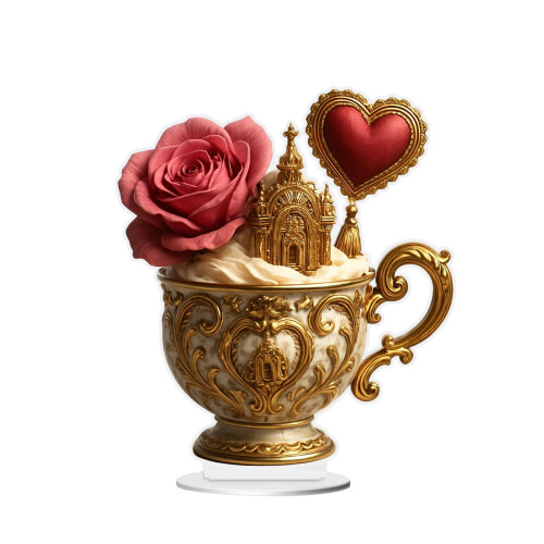 Romantische Teetasse als Valentinstagsdekoration, 15 cm 1
