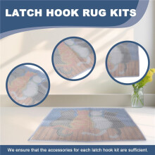 Hook Rug Kits Crocheting Carpet Rug Cats Yarn Pre-Printed Canvas Cushion Mat Crochet Sofa Decor