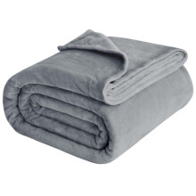 Micropluche fleece deken, tweepersoons/queensize, grijs, 100x150 cm