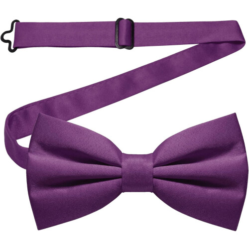 2 Packs Solid Color Pre-tied Bow Tie Adjustable Bowtie for Men