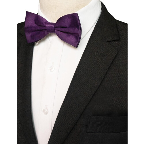 2 Packs Solid Color Pre-tied Bow Tie Adjustable Bowtie for Men 1