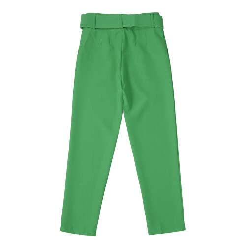 Pantaloni da donna a vita alta e gamba dritta in cotone e lino 2