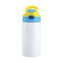 Kinderwaterfles 350 ml - Vacuümgeïsoleerde roestvrijstalen beker met deksel, 6 uur warm & 24 uur koud, sublimatieprint, school- en reiscadeau voor