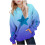 Flickor preppy oversized gradient hoodie blå storlek 5 2