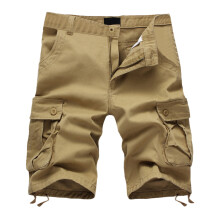 Pantaloncini cargo Heyac Big & Tall da uomo – Vita alta in ecopelle, gamba larga, multitasche, vestibilità ampia