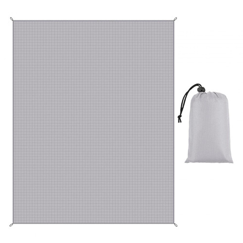 Camping Blanket Picnic Mat Waterproof Foldable Beach Mat Light Gray 2