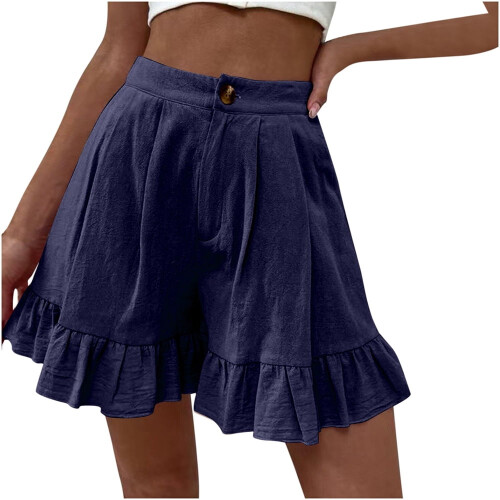 Αθλητικό σορτς QLEICOM για γυναίκες, Plus Size, ψηλόμεσο, χαλαρό, φαρδύ σορτς 2