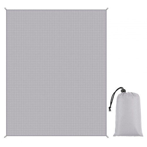 Camping Blanket Picnic Mat Waterproof Foldable Beach Mat Light Gray 1