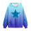 Flickor preppy oversized gradient hoodie blå storlek 5 6