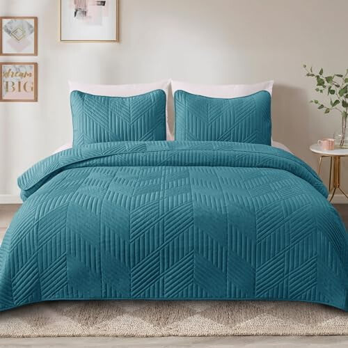 Ultraschallgeprägtes Steppdecken-Set, Queen-Size 1