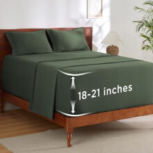 Bettwäsche-Set für Doppelbetten mit extra tiefen Taschen – Passend für Matratzen bis zu 53 cm Dicke, 4-teilig, GentleSoft,