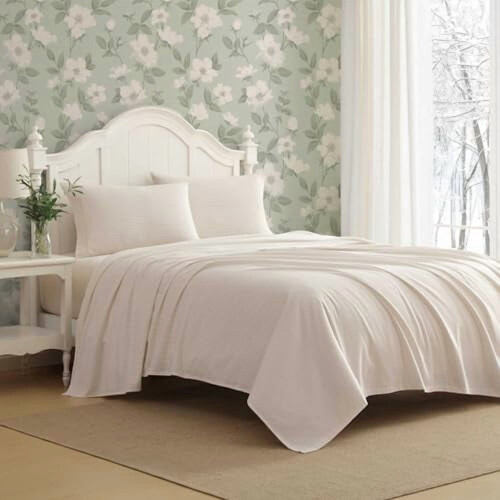 Ensemble de draps en flanelle 100 % coton pour lit simple
