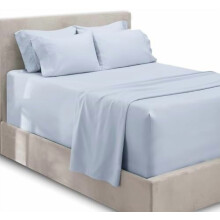 Extra tiefe Spannbettlaken-Sets in King-Size – Passend für Matratzen mit einer Höhe von 45–60 cm – 6-teilig, Eisblau