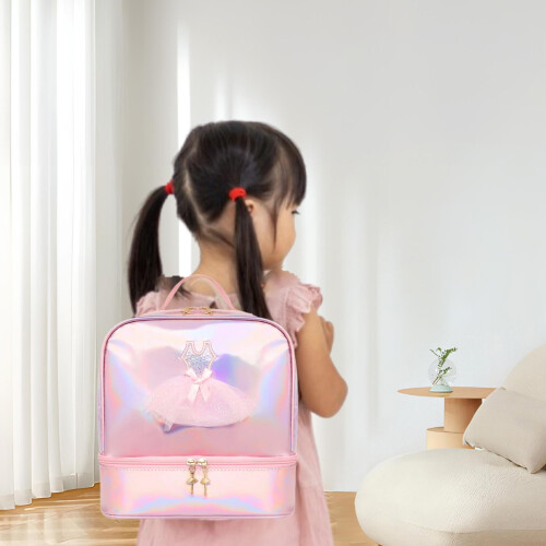 Mochila de Ballet para Ginástica, Bolsa de Ginástica para Ballet e Dança, Rosa 1