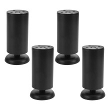 4-pack möbelben i svart rostfritt stål, robusta skåp- och bordsstöd