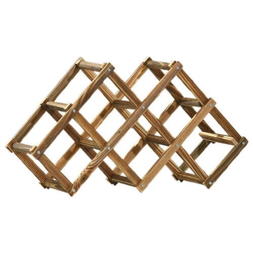 Freestanding Stackable Wine Rack Organizer for Countertop and Cabinets With Foldable Design and Scratch Protector Style B Brown