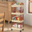 Compact 4-Layer Rolling Storage Cart - Versatile Mobile Organizer with Ventilated Shelves - Space Efficient Solution for Small Spaces 5