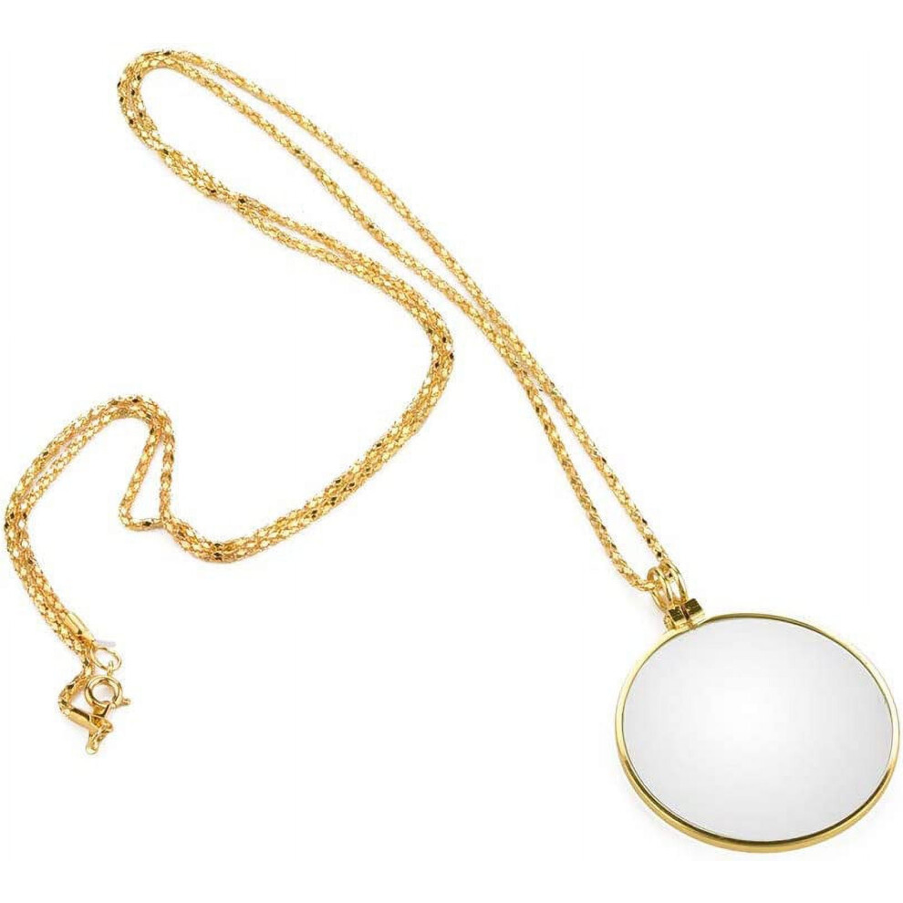 5X Magnifying Glass Monocle Lens with Chain, Pendant Necklace Reading Magnifier for Craft, Needlework & Jewelry â Compatible with All Standard