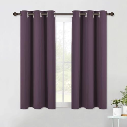 Blackout Drapery Panels Plum Microfiber 42x54 Inch 2 pcs