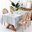 Boho Farmhouse Tablecloth 60" x 104" Linen-Look Polyester 2