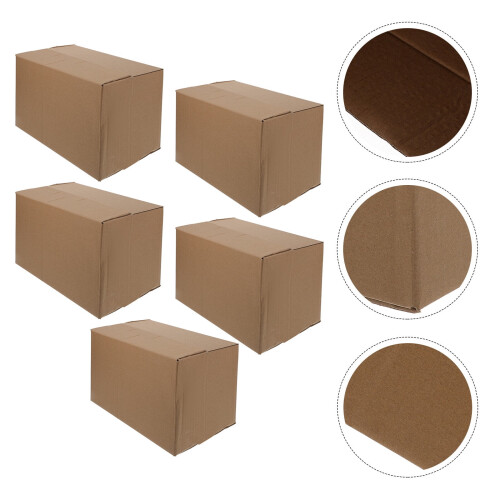 Packing box box moving packing carton half-height express box postal carton rectangular box express box (No. 5-three-layer AA hardened) 5pcs 1