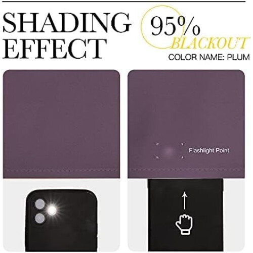 Blackout Drapery Panels Plum Microfiber 42x54 Inch 2 pcs 2