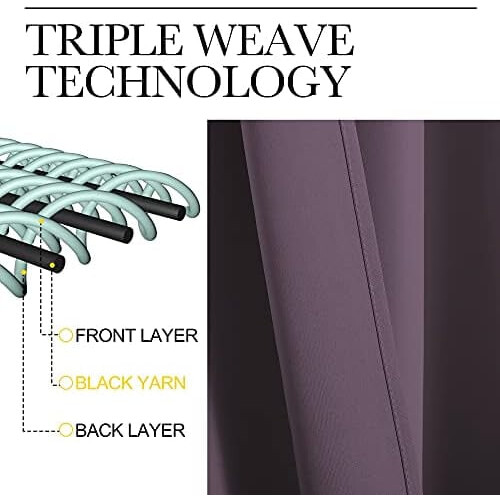 Blackout Drapery Panels Plum Microfiber 42x54 Inch 2 pcs 1
