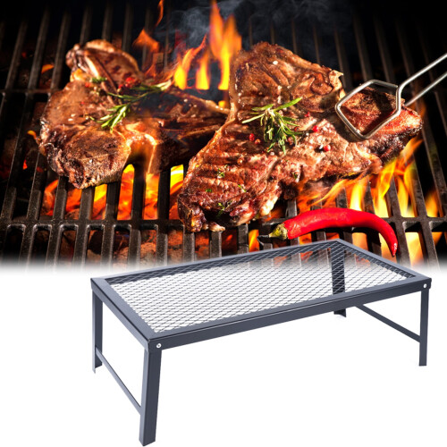 Grille de camping portable en acier avec pieds 1