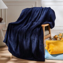 Donkerblauwe flanellen fleece plaid, 50x60 inch
