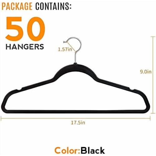 50-pack smala 43 cm halkfria plasthängare 1