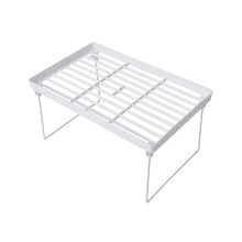 MOQIN Stacking Wire Kitchen Shelving Rack, 12.4"L x 7.9"W x 6.3"H, White Stackable & Expandable Cabinet/Pantry Organizer